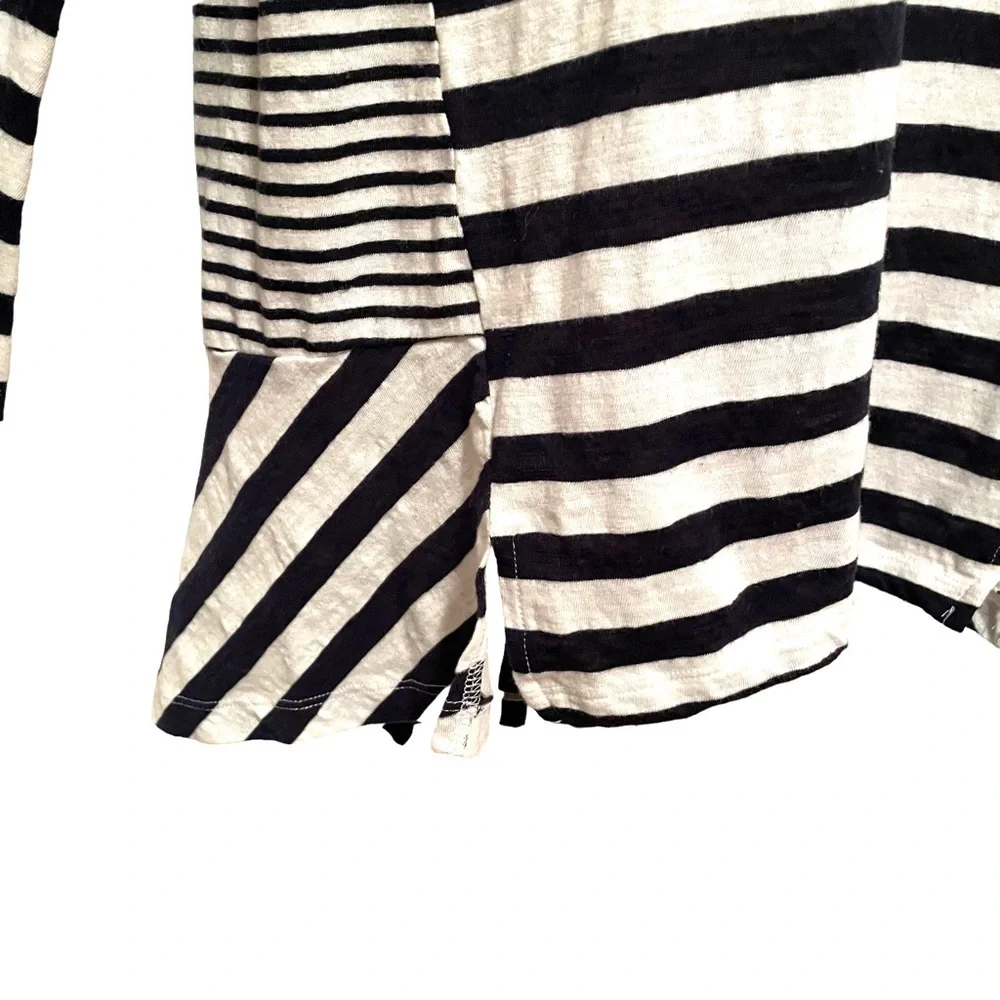 Maeve Anthropologie Women’s Black and White Striped Long Sleeve Shirt Size XS